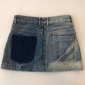 The People Vs  Zip-Up Distressed Denim Mini Skirt